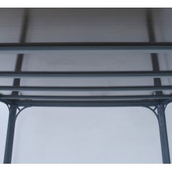 Pergola Milano 3x3m aluminium gris et polycarbonate Canopia
