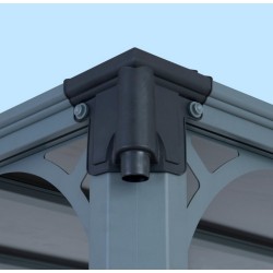 Pergola Milano 3x3m aluminium gris et polycarbonate Canopia