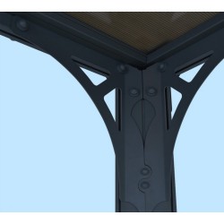 Pergola Milano 3x3m aluminium gris et polycarbonate Canopia