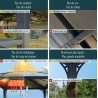 Pergola Milano 3x3m aluminium gris et polycarbonate Canopia
