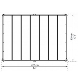 Pergola Milano 3x4.3m aluminium gris et polycarbonate Canopia