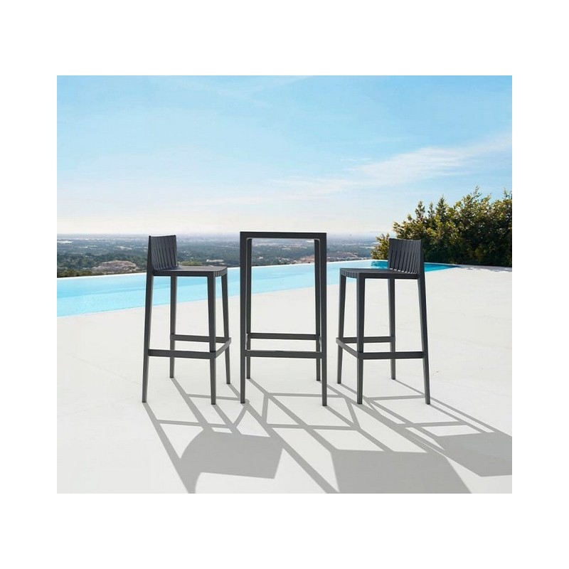 Los 1 Stehtisch mit 2 Barhocker hohe weiße Spritz Vondom Los 1 Stehtisch mit 2 Barhocker hohe weiße Spritz Vondom