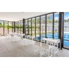 Lote 1 mesa con 2 taburetes altos blancos Spritz Vondom