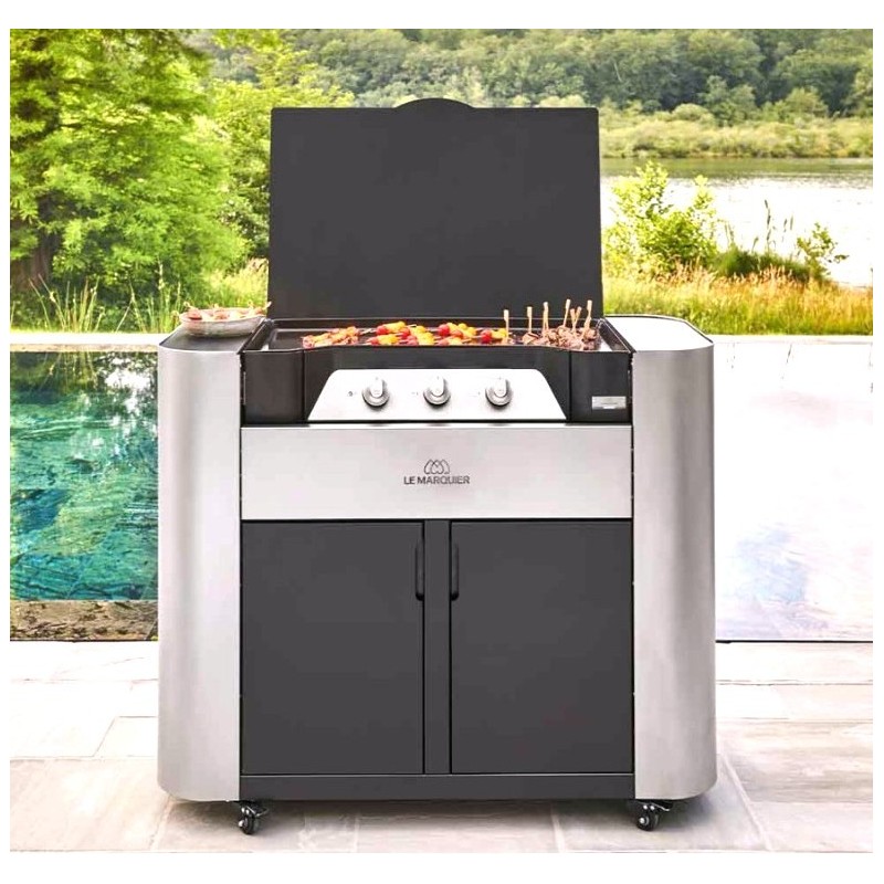 Plancha gaz sur chariot Le Marquier Exclusive 375 XL DUO Plancha gaz sur chariot Le Marquier Exclusive 375 XL DUO