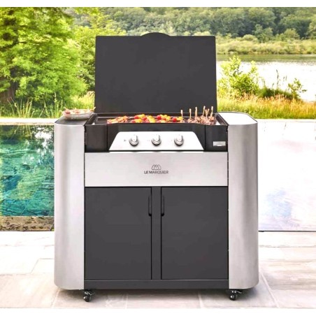 Plancha gaz sur chariot Le Marquier Exclusive 375 XL DUO