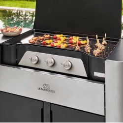 Plancha gaz sur chariot Le Marquier Exclusive 375 XL DUO