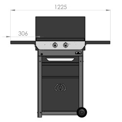 Plancha de gas original DUO 260 Trolley Le Marquier