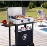Plancha Inox Gaz avec Chariot et couvercle Inox Le Marquier