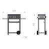 Plancha Inox Gaz avec Chariot et couvercle Inox Le Marquier