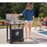 Plancha Inox Gaz avec Chariot et couvercle Inox Le Marquier