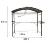 Dallas Grill Shelter, 2,6x 1.50m aus anthrazitgrauem Aluminium