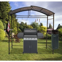 Pensilina Dallas, 2,6x 1.50m in alluminio grigio antracite