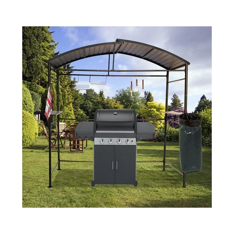 Dallas Grill Shelter, 2,6x 1.50m aus anthrazitgrauem Aluminium Dallas Grill Shelter, 2,6x 1.50m aus anthrazitgrauem Aluminium