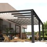 Stockholm Aluminium Lean- 3.4x7.3m Pergola Anthracite Grey with Canopia Transparent Roof
