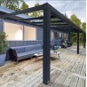 Stockholm Aluminium Lean- 3.4x7.3m Pergola Anthracite Grey with Canopia Transparent Roof