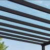 Stockholm Aluminium Lean- 3.4x7.3m Pergola Anthracite Grey with Canopia Transparent Roof