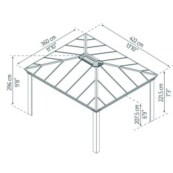 Giardino pergolato Dallas 3.6X4.3 Canopia