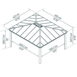 Tonnelle de jardin Dallas 4.2X4.8 Canopia