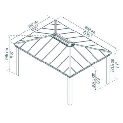 Tonnelle de jardin Dallas 3.6X5 Canopia