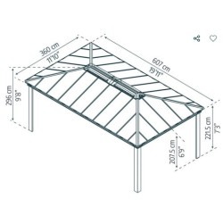 Cenador de jardín Dallas 3.6X6 Canopia