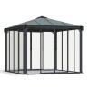 Tonnelle de jardin fermée Ledro 3X3 Structure en Aluminium gris et panneaux transparents