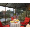 Ledro 3X3 Gazebo da giardino recintato struttura in alluminio grigio e pannelli trasparenti