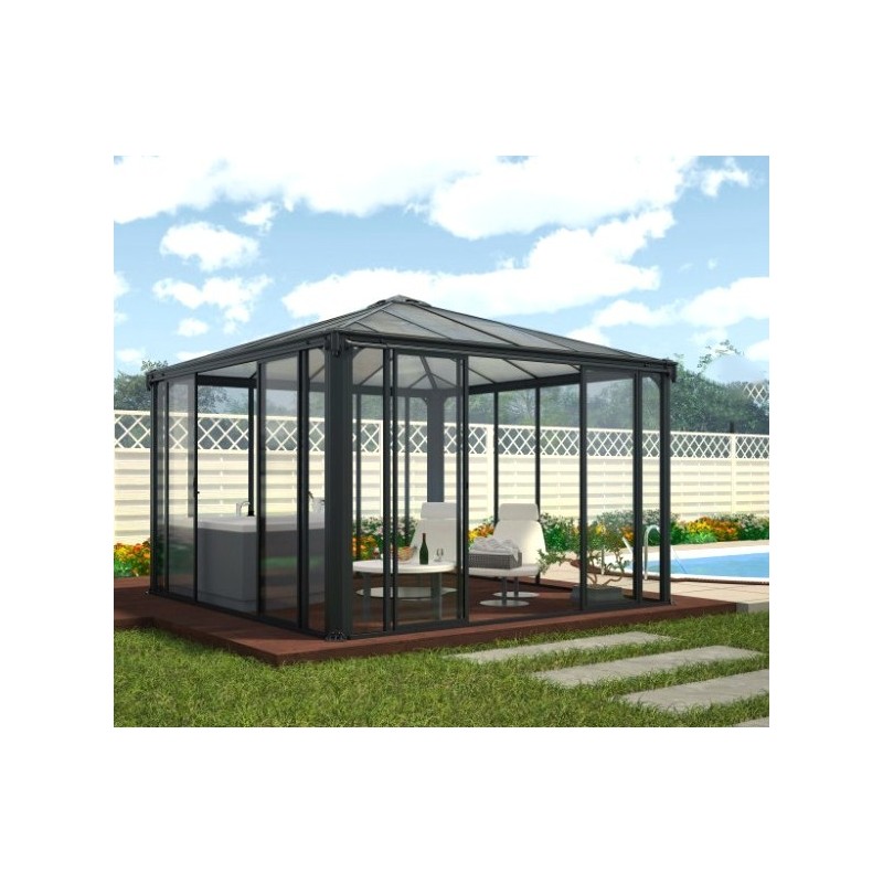 Ledro Geschlossener Gartenpavillon 3.6X3.6 transparentem und Aluminium-Vordach Ledro Geschlossener Gartenpavillon 3.6X3.6 transparentem und Aluminium-Vordach