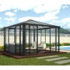 Ledro Gazebo da giardino recintato 3.6X3.6 tettoia trasparente e alluminio