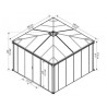 Ledro Gazebo da giardino recintato 3.6X3.6 tettoia trasparente e alluminio