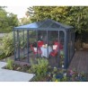 Ledro Gazebo da giardino recintato 3.6X3.6 tettoia trasparente e alluminio