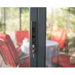 Tonnelle de jardin fermée Ledro 4.3X3 Transparent et Aluminium Canopia