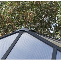 Tonnelle de jardin fermée Ledro 4.3X3 Transparent et Aluminium Canopia