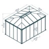 Tonnelle de jardin fermée Ledro 4.3X3 Transparent et Aluminium Canopia