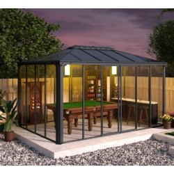Ledro 4.3X3 Cenador de jardín cerrado transparente y de aluminio Canopia