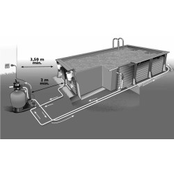 Piscina de madera caribeña 550x300 h140cm Liner Azul Ubbink
