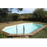 Piscina de madeira Ubbink Caribe 485x335 H120 Liner azul