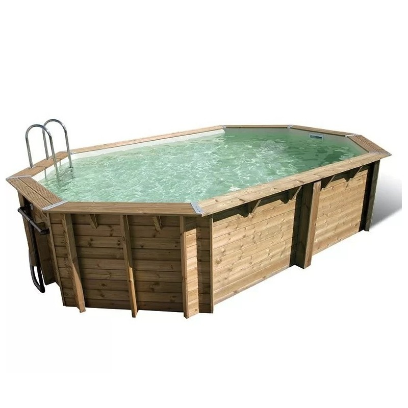 Piscina de Madera Ubbink Caribe 485x335 H120 Liner azul