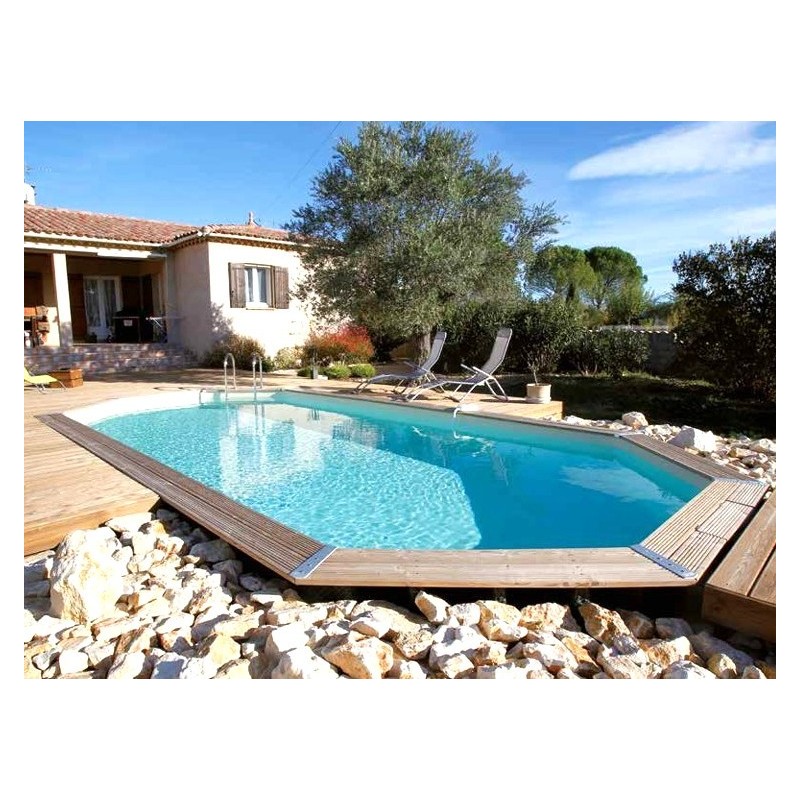 Piscine Bois Ubbink Caraibes 500x350 H130 Liner bleu Piscine Bois Ubbink Caraibes 500x350 H130 Liner bleu