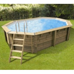 Piscina de madeira Ubbink Caribe 500x350 H130 Liner azul