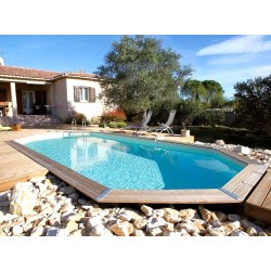 Swimming Pool Wood Ubbink Caribbean 820x470 H130 Liner blue