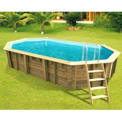 Piscina Legno Ubbink Caraibi 820x470 H130 Liner blu