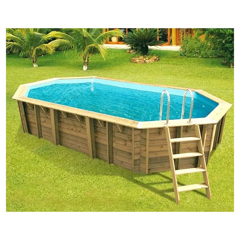 Swimming Pool Wood Ubbink Caribbean 820x470 H130 Liner blue Swimming Pool Wood Ubbink Caribbean 820x470 H130 Liner blue