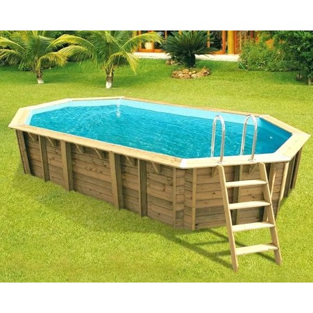 Piscina Legno Ubbink Caraibi 820x470 H130 Liner blu
