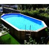 Piscina Legno Ubbink Caraibi 820x470 H130 Liner blu
