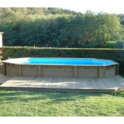 Swimming Pool Wood Ubbink Caribbean 820x470 H130 Liner blue