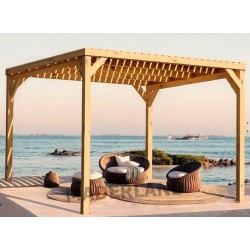 Techo de pérgola con lamas de madera Toulouse 4.2x3m 13m2