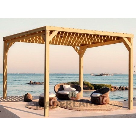Pergoladach mit Holzlatten Toulouse 4.2x3m 13m2