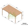 Techo de pérgola con lamas de madera Toulouse 6x3m 18m2