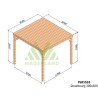 Pergola toiture en lames de bois Strasbourg 3x3m 9m2