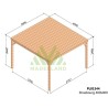 Techo de pérgola con lamas de madera Estrasburgo 4x4m 16m2